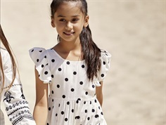 Kids ONLY cloud dancer black dot dress